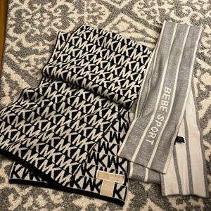 Michael Kors and Bebe sport scarfs